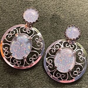 Elegant Silver and Opal Earrings